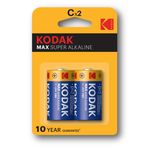 Батарейки KODAK MAX Super Alkaline, LR14-2BL, KC-2
